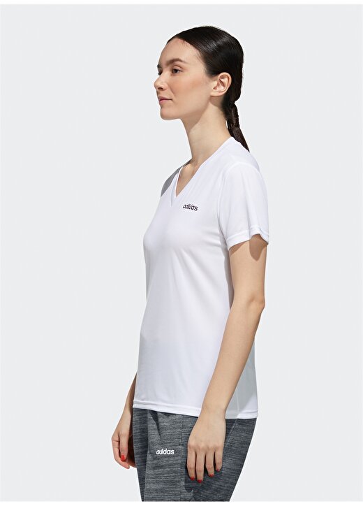 Adidas FL3626 Solid Beyaz-Siyah Kadın T-Shirt 2