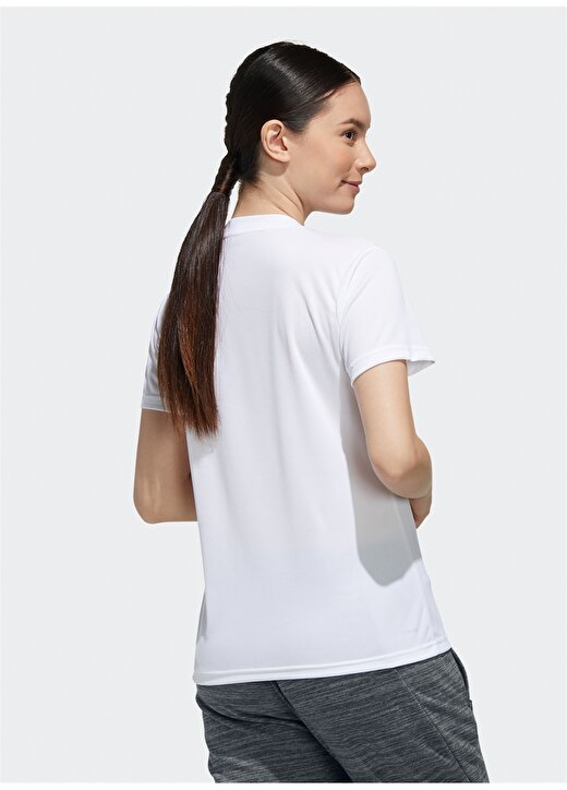 Adidas FL3626 Solid Beyaz-Siyah Kadın T-Shirt 4