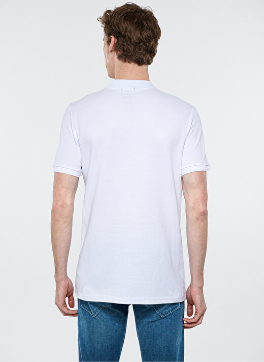 Mavi Düz Beyaz Erkek Polo T-Shirt 064946-27879 POLO TİŞÖRT beyaz 3