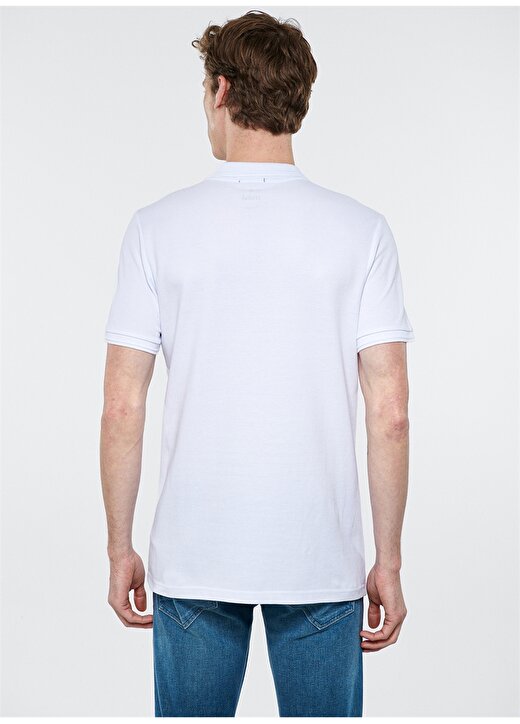 Mavi Düz Beyaz Erkek Polo T-Shirt 064946-27879 POLO TİŞÖRT Beyaz 3
