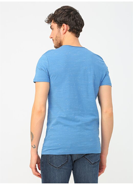 Mavi Bisiklet Yaka Kısa Kollu Mavi Erkek T-Shirt 4