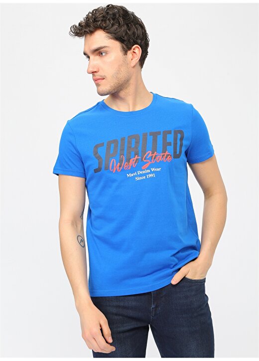 Mavi Mavi Baskılı T-Shirt 1