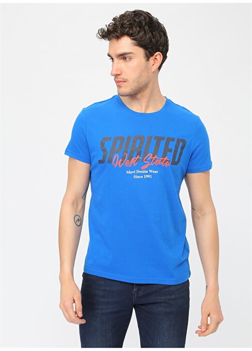 Mavi Mavi Baskılı T-Shirt 3