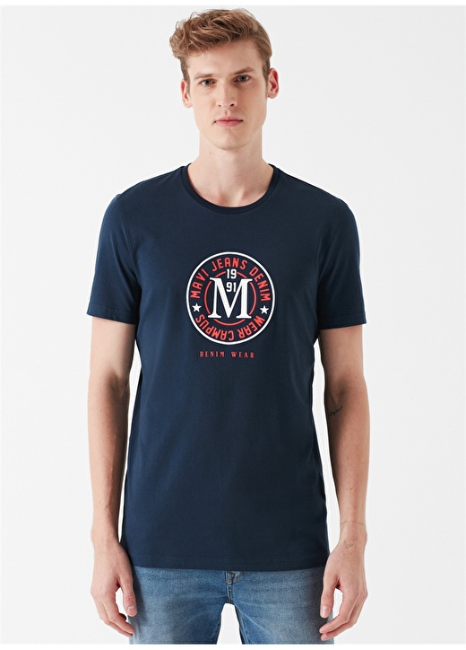 Mavi Baskılı Lacivert T-Shirt 2