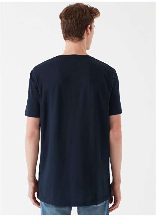 Mavi Mühür Logo Baskılı Lacivert T-Shirt 4