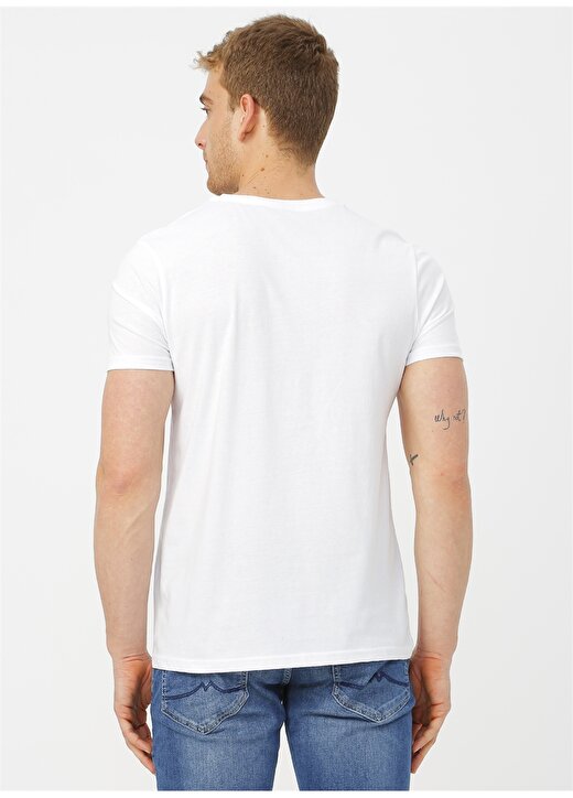 Mavi Beyaz Baskılı T-Shirt 4