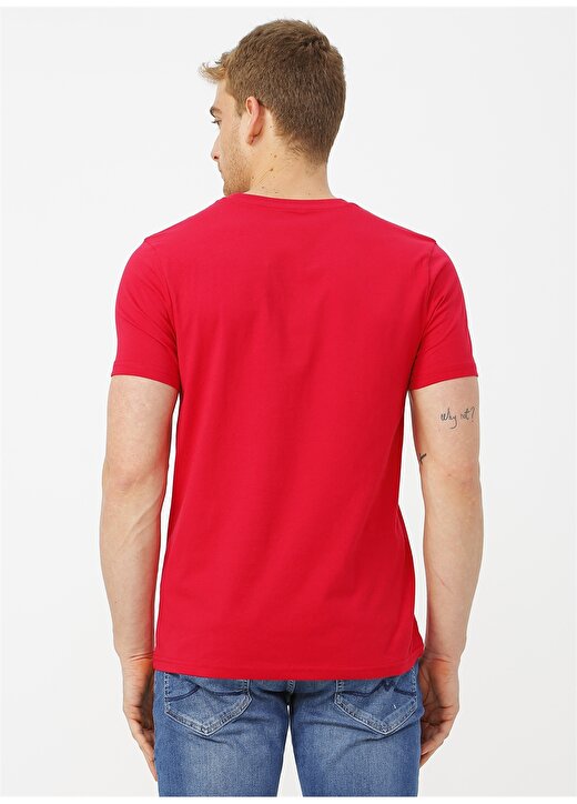 Mavi Kırmızı Baskılı T-Shirt 4