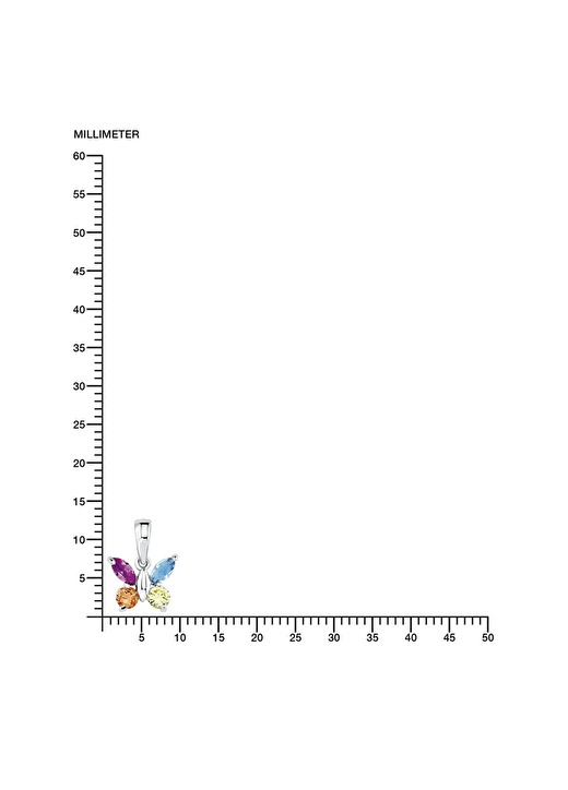 Amor 9293667 925 Ayar Gümüş Zirkon Taşlı Renkli Kelebek Kız Çocuk Kolye 3