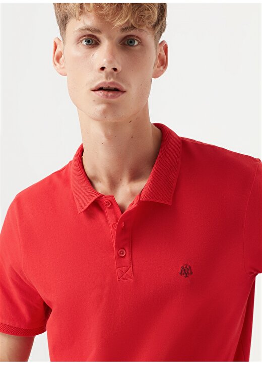 Mavi Normal Düz Koyu Kırmızı Erkek Polo T-Shirt 1