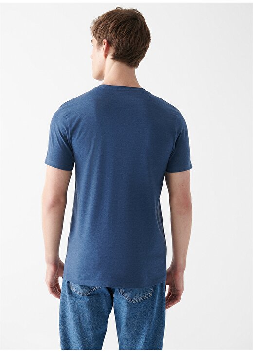 Mavi V Yaka Düz İndigo Erkek T-Shirt 061748-18790 STRETCH V YAKA Indigo 3