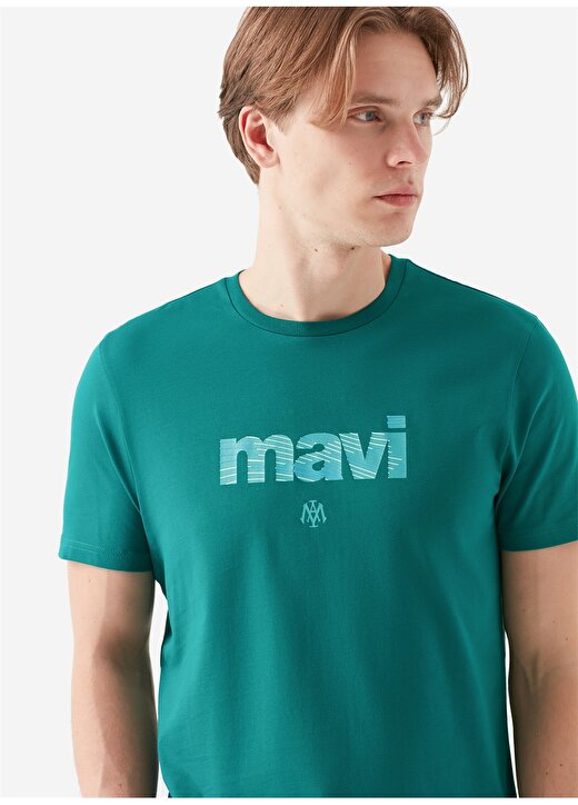 Mavi 066204-31966 Logo Yeşil T-Shirt 1