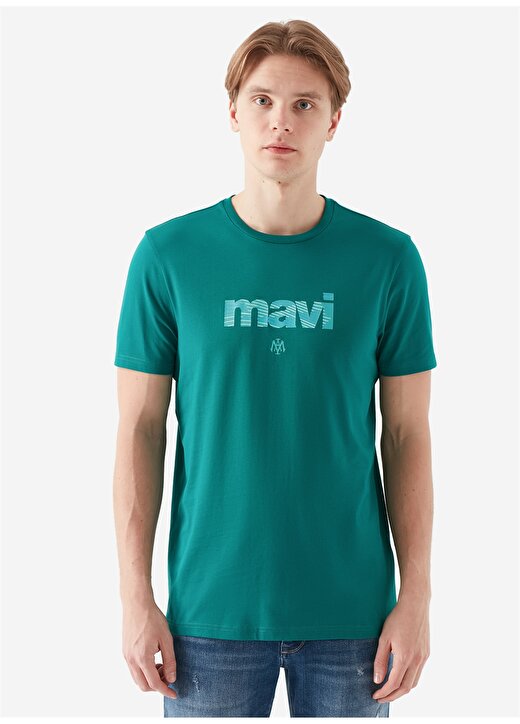 Mavi 066204-31966 Logo Yeşil T-Shirt 3
