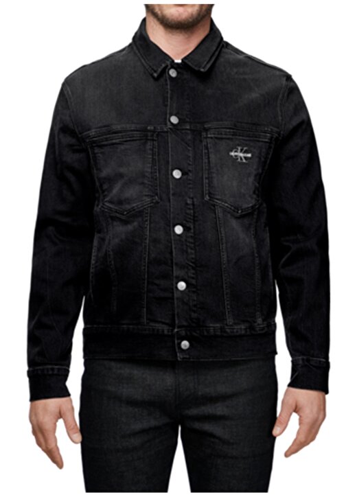 Calvin Klein Jeans Siyah Erkek Denim Ceket J30J313975-1BY OVERSIZED ICONICS 1