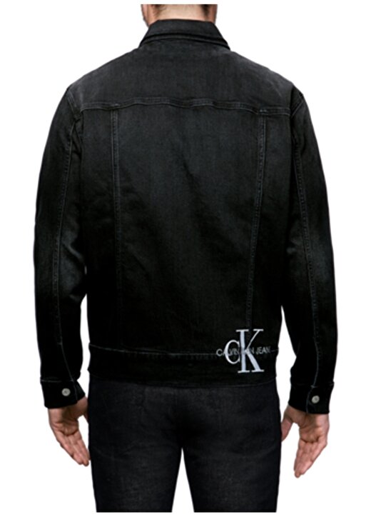 Calvin Klein Jeans Siyah Erkek Denim Ceket J30J313975-1BY OVERSIZED ICONICS 2