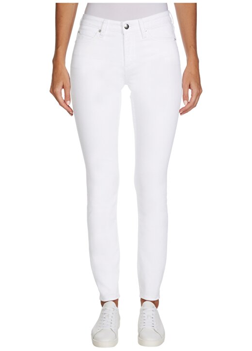 Calvin Klein Jeans Normal Bel Standart Kalıp Düz Beyaz Kadın Denim Pantolon J20J2138581CD 1