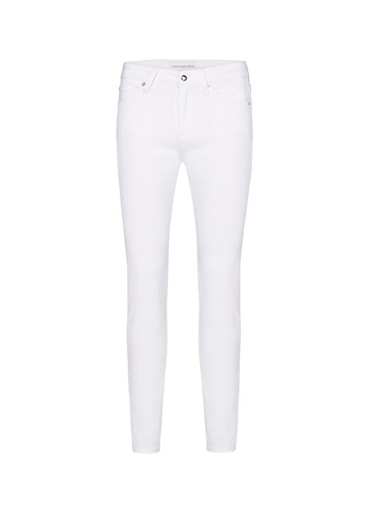 Calvin Klein Jeans Normal Bel Standart Kalıp Düz Beyaz Kadın Denim Pantolon J20J2138581CD 3