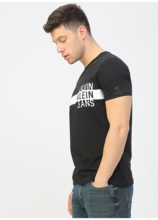 Calvin Klein Jeans Erkek Siyah T-Shirt J30J314539-BAE STACKED LOGO W ST 4