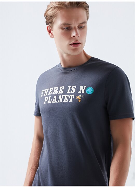 Mavi Bisiklet Yaka Normal Baskılı Gri Erkek T-Shirt 2