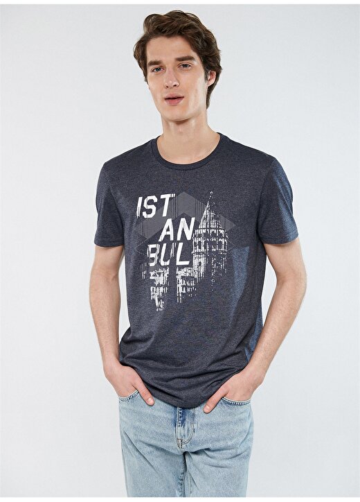 Mavi Antrasit Desenli T-Shirt 2