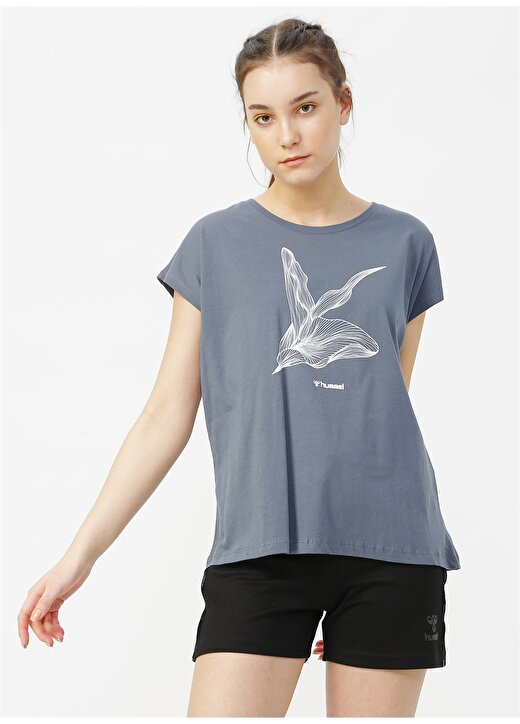 Hummel HORTENCIA T-SHIRT S/S TEE Koyu Mavi Kadın T-Shirt 910982-8241 3