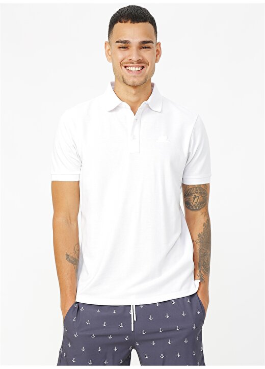 Skechers Polo''s M Basic Sport Pique Beyaz Erkek Polo T-Shirt 3