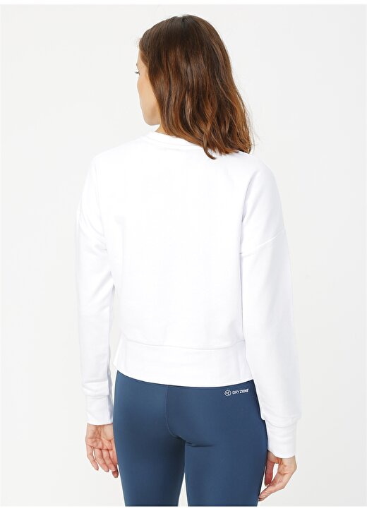 Skechers Lightweight Fleece W Low Sleeve Açık Beyaz Kadın Sweatshirt 4