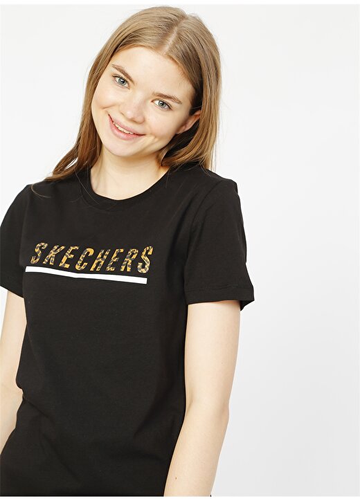 Skechers Graphic Tee''s W Skx Printed Siyah Kadın T-Shirt 3