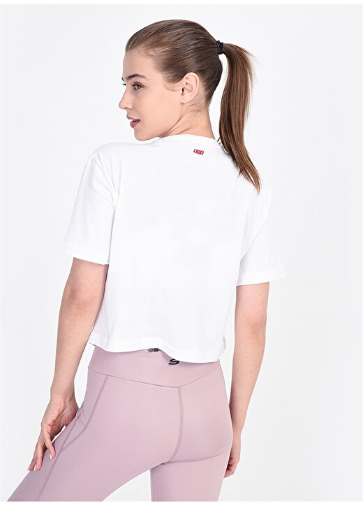Skechers Graphic Tee''s W Crop T-Shirt Beyaz Kadın T-Shirt 2