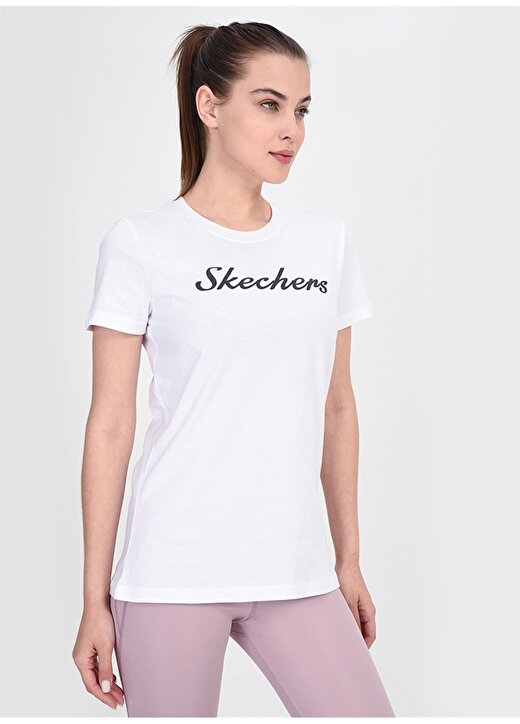 Skechers Graphic Tee's W Crew Neck Print Beyaz Kadın T-Shirt 1