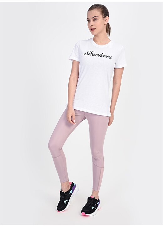 Skechers Graphic Tee's W Crew Neck Print Beyaz Kadın T-Shirt 3