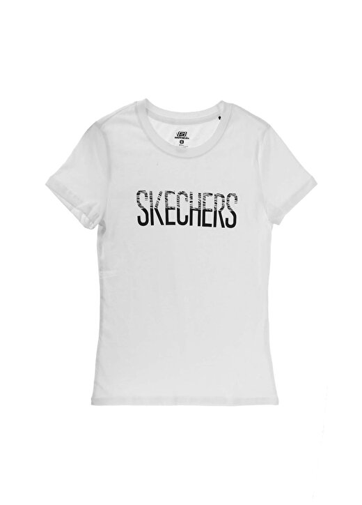 Skechers Graphic Tee''s W Crew Neck Zebra Beyaz Kadın T-Shirt 1