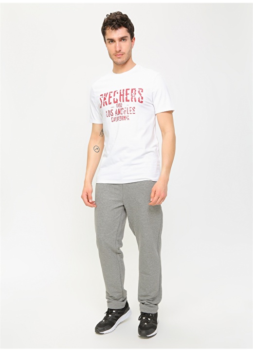 Skechers Graphic Tee''s M Crew Neck L.A Beyaz Erkek T-Shirt 2