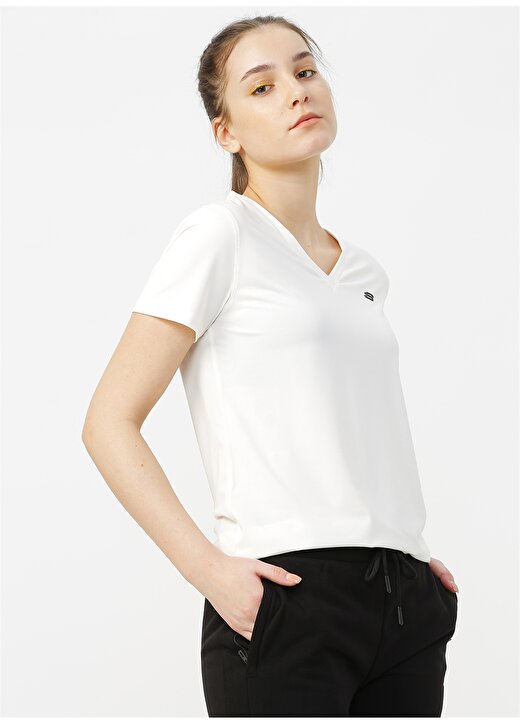 Skechers Performance Tops V Neck Beyaz Kadın T-Shirt 3
