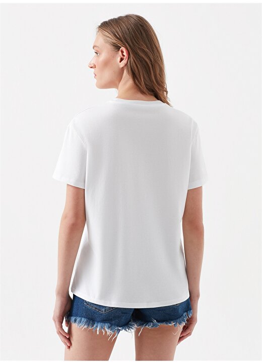 Mavi Mavi İst Brand Baskılı Penye Beyaz T-Shirt 4