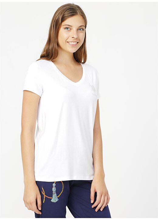 U.S. Polo Assn. Beyaz T-Shirt 3