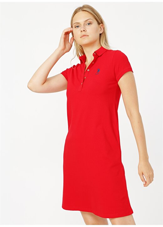 U.S. Polo Assn. Kırmızı Elbise 3
