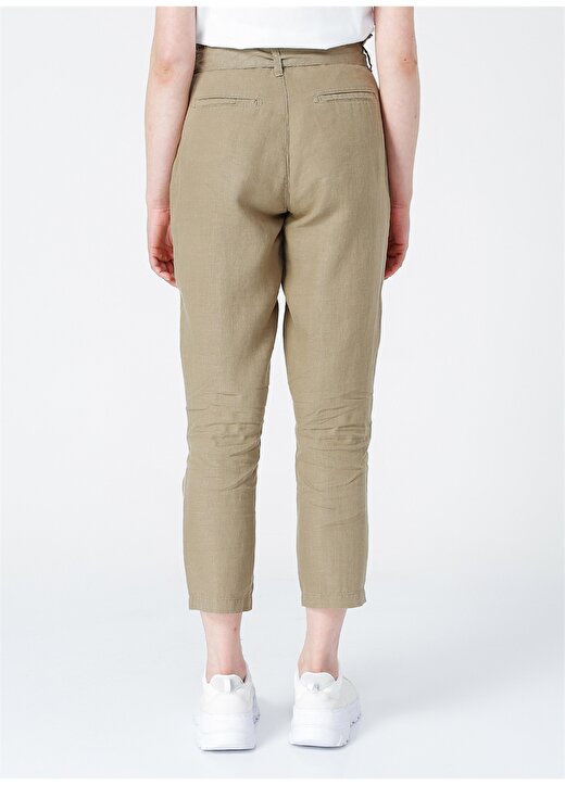 U.S. Polo Assn. Yeşil Kadın Keten Pantolon LEOLA 4