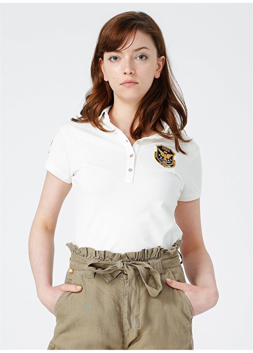 U.S. Polo Assn. Kadın Gömlek Yaka Beyaztişört 1