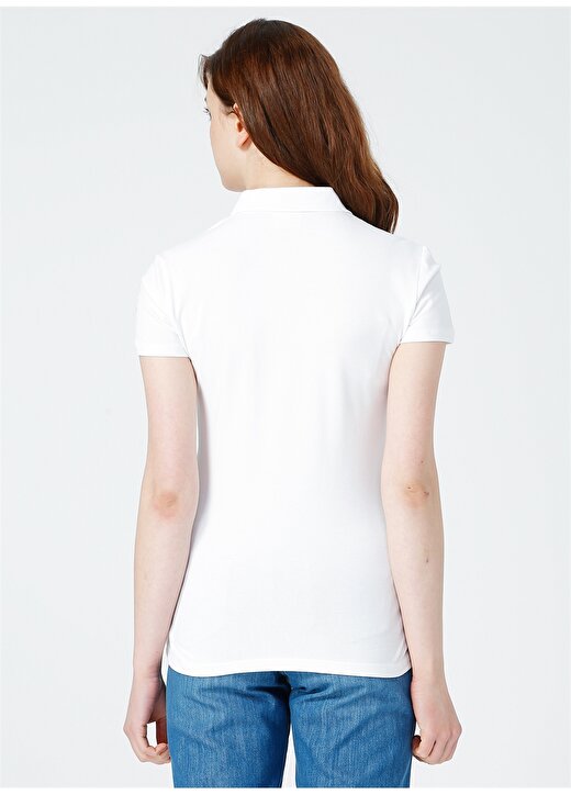 U.S. Polo Assn. Kadın Beyaz Polo Yaka T-Shirt 4