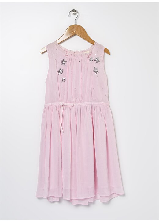 Buse Terim Nakışlı Pembe Kız Çocuk Elbise BS-04 1