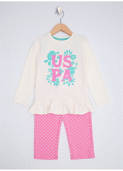 U.S. Polo Assn. Ekru Kız Çocuk Pijama Takımı 1