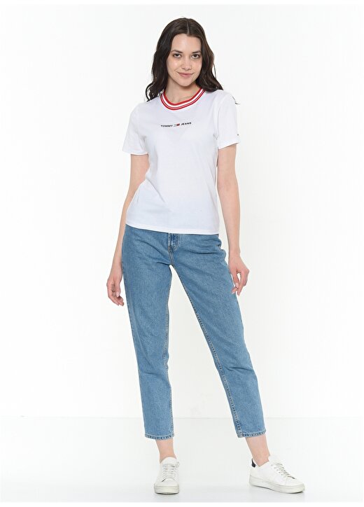 Tommy Jeans Tjw Contrast Rıb Logo Tee T-Shirt 2
