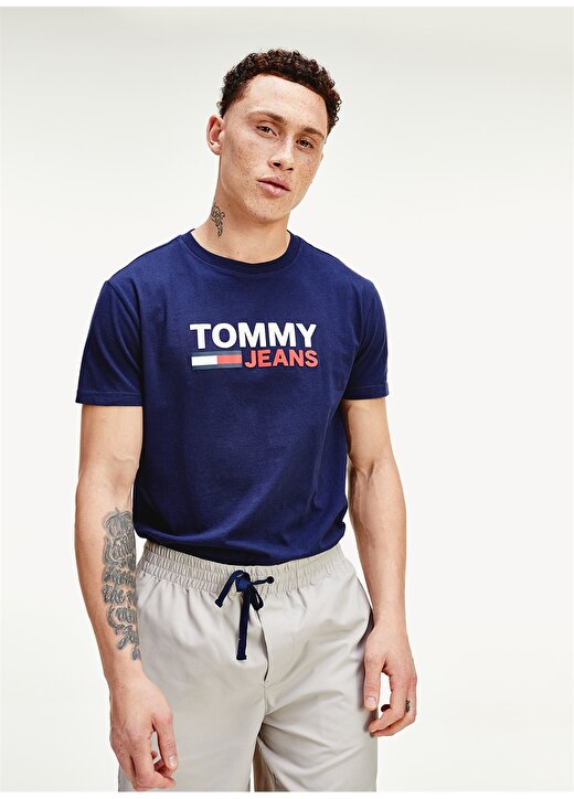Tommy Jeans Regular Fit Lacivert T-Shirt 4