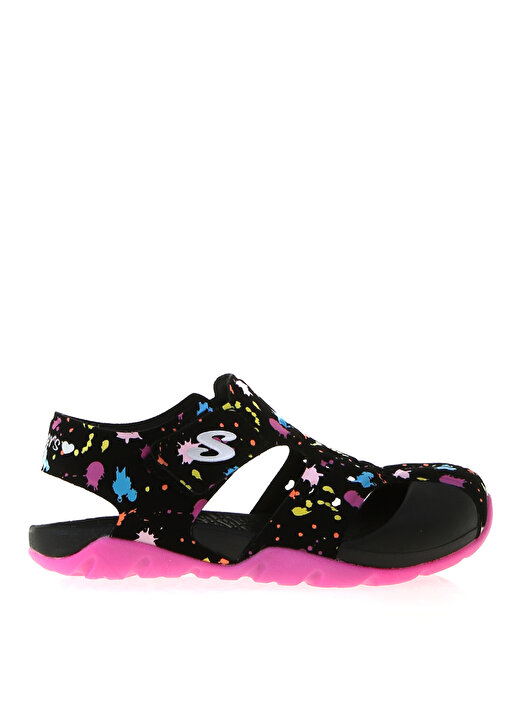 Skechers Siyah - Pembe Kız Çocuk Sandalet 86428L BKHP SIDE WAVE 1