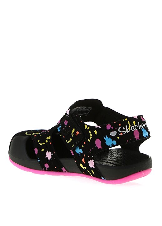 Skechers Siyah - Pembe Kız Çocuk Sandalet 86428L BKHP SIDE WAVE 2