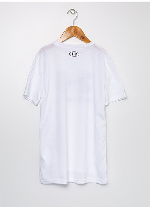 Under Armour 1330893-100 Sports O Yaka Bol Kesim Düz Beyaz - Siyah Erkek Çocuk T-Shirt 2