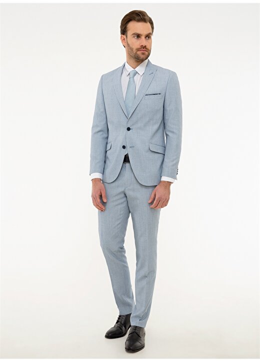 Pierre Cardin Erkek Açık Mavi Slim Fit Takım Elbise 2
