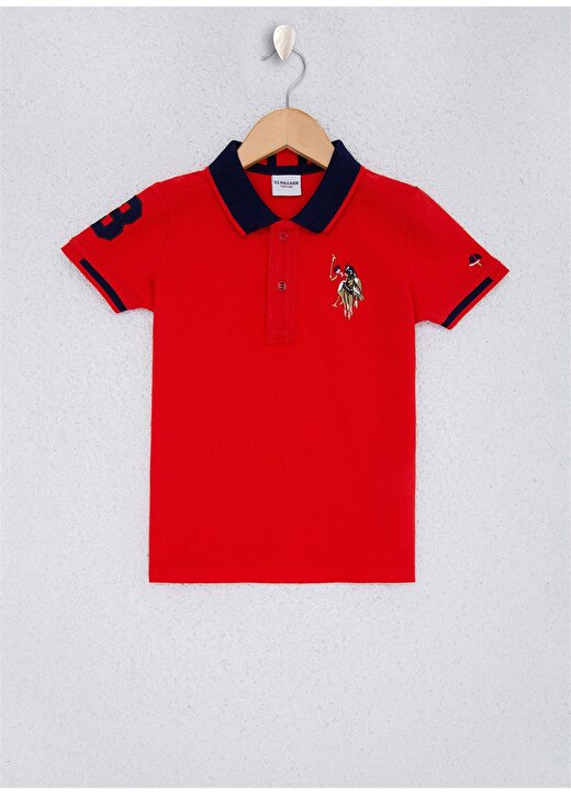 U.S. Polo Assn. Desenli Açık Kırmızı Erkek Çocuk T-Shirt 949127 1