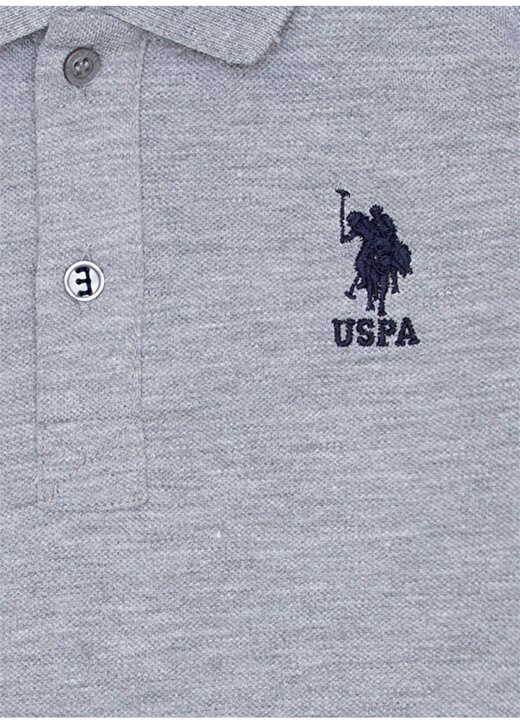 U.S. Polo Assn. Gri Melanj Erkek Çocuk T-Shirt 3