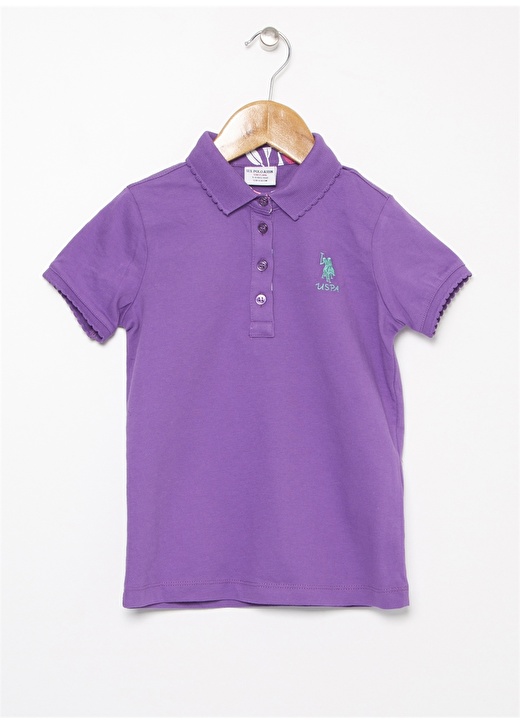 U.S. Polo Assn. Mor Kız Çocuk T-Shirt 1